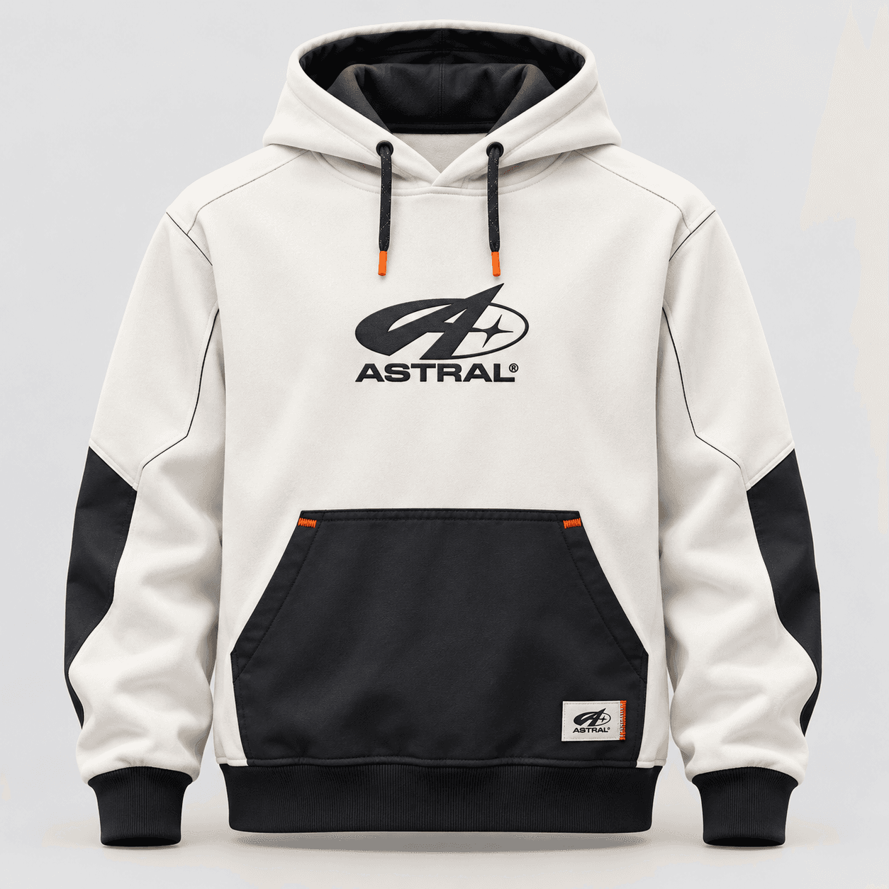 Polera con capucha Nova en hueso / negro
