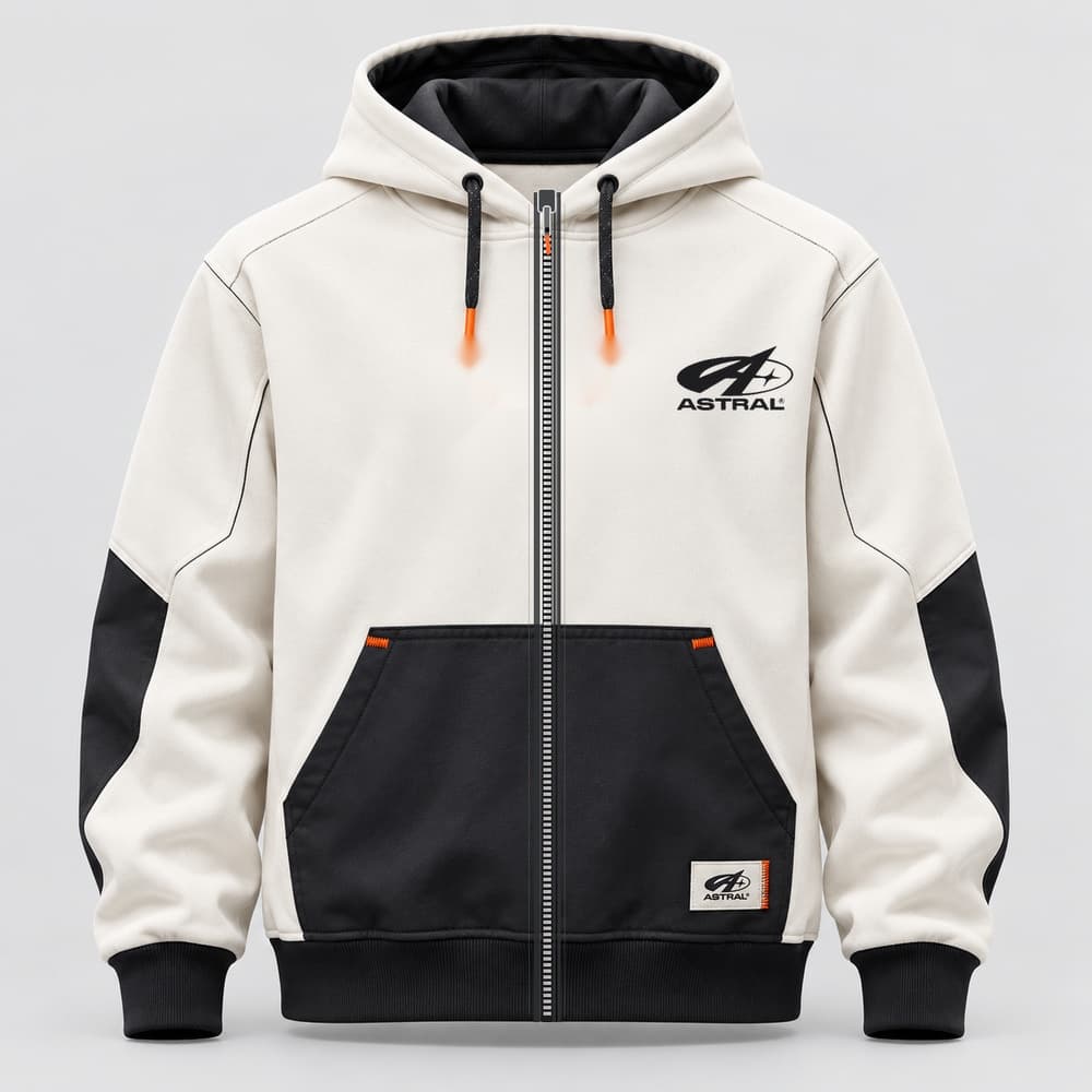 Polera con cierre Nova en hueso / negro