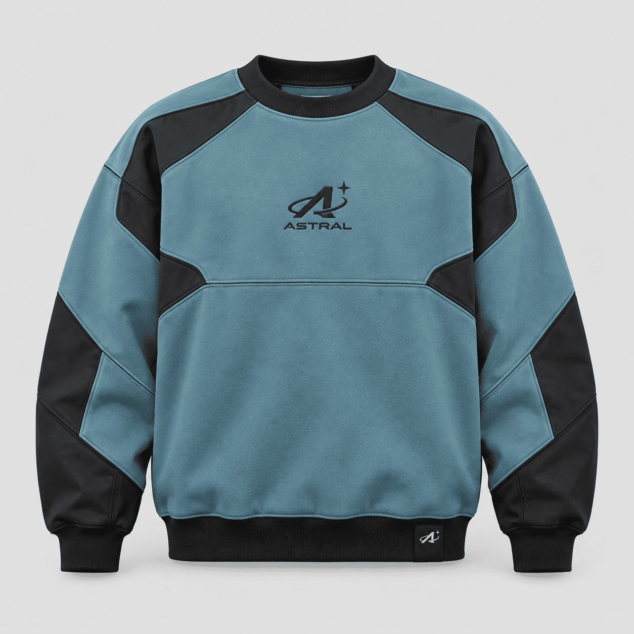 Polera cuello redondo Comet en azul / negro