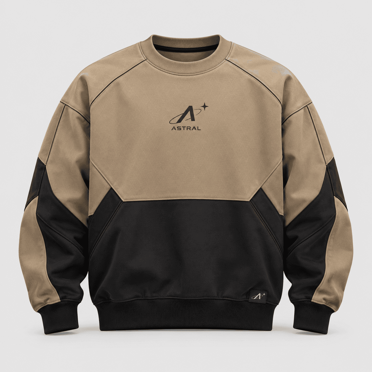 Polera cuello redondo Dune en arena / negro